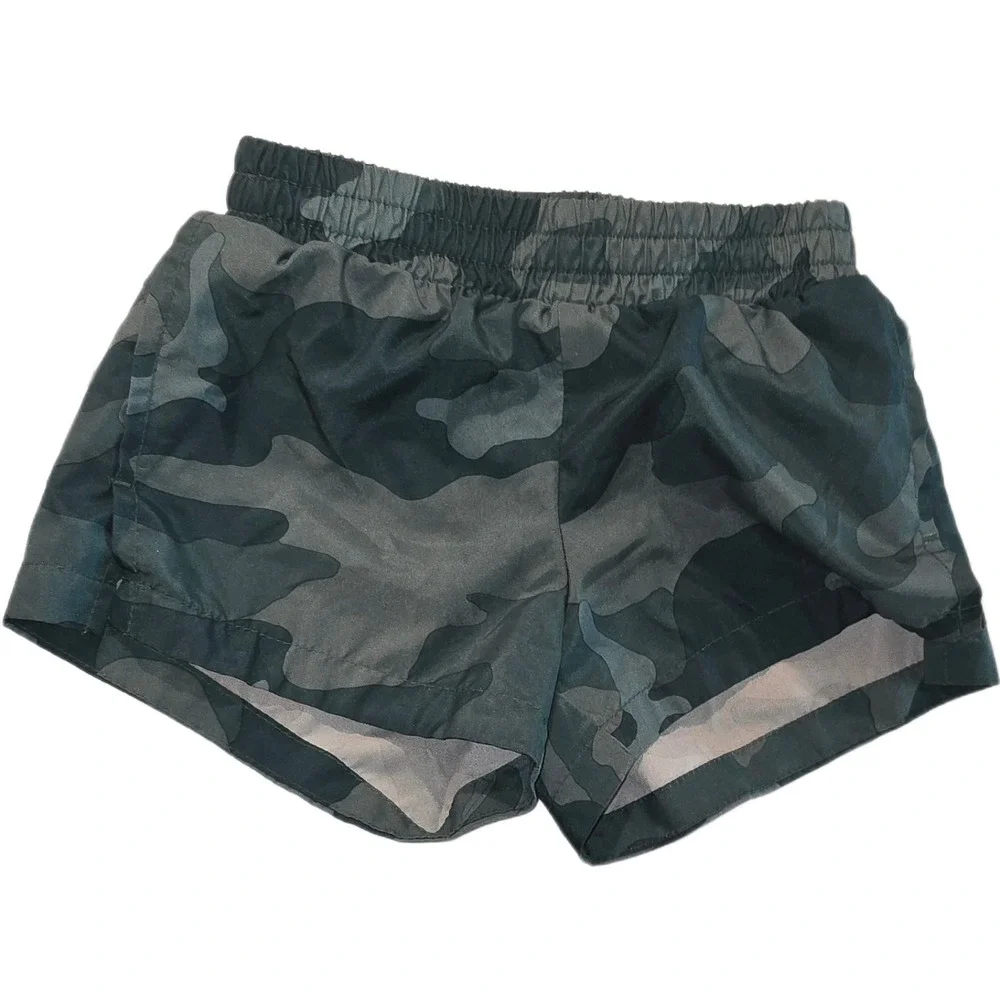 Old Navy Active Girls Camo Go-Dry swim Athletic Shorts Green Grey XS 5